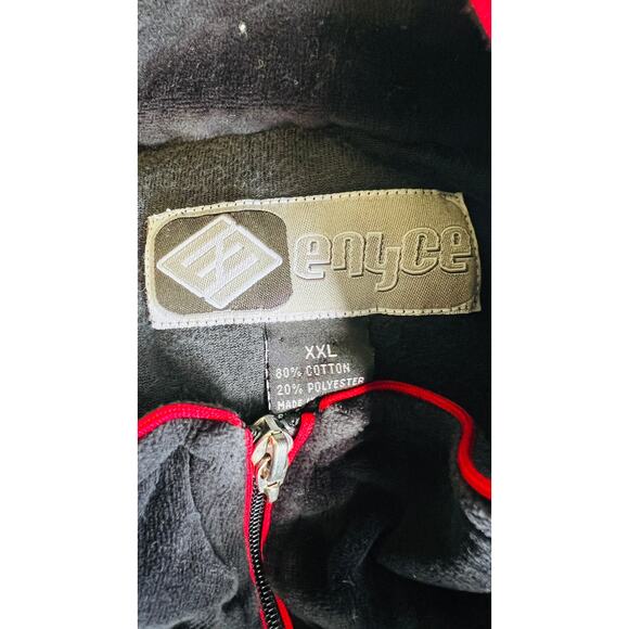 Enyce Velour Track Jacket XXL Black Red Trim Hip Hop Y2K Streetwear - Picture 4 of 4